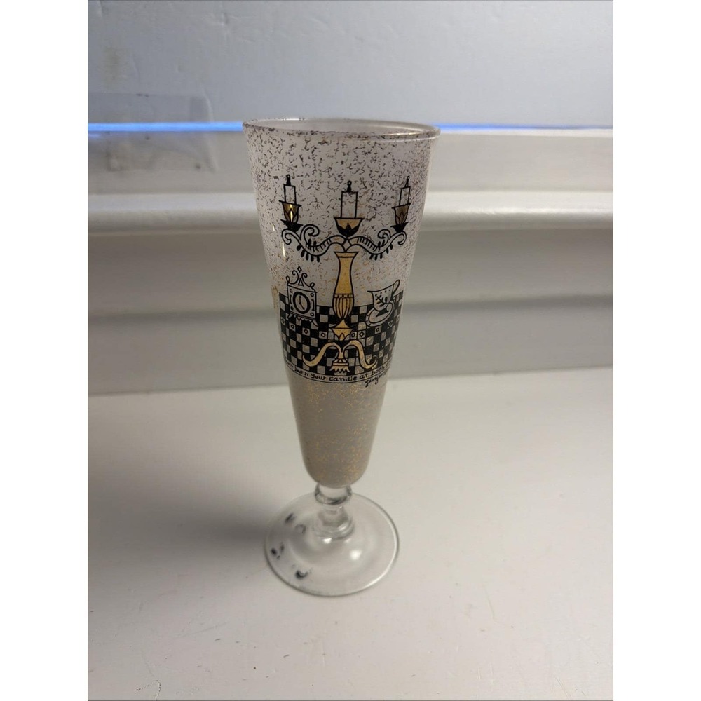 VTG "don't Burn Your Candle At Both Ends" Georges Briard Stemmed Pilsner Glasses